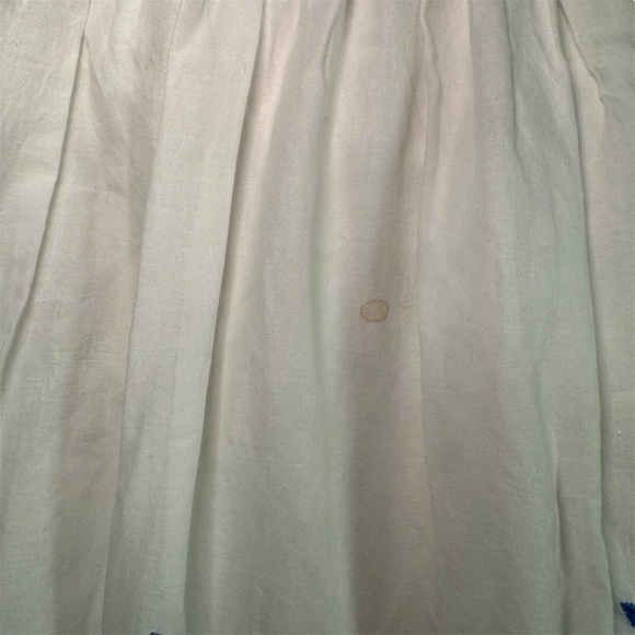 Lauren Ralph Lauren White Blue Embroidered Cotton Midi Skirt Size 10 Cottagecore - Picture 10 of 10